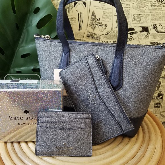 kate spade Handbags - Kate Spade Lola Satchel Large Card Holder Glitter